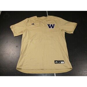 UW Washington Huskies Adidas Game Worn Stitched Baseball Jersey #51 Gold Size 46